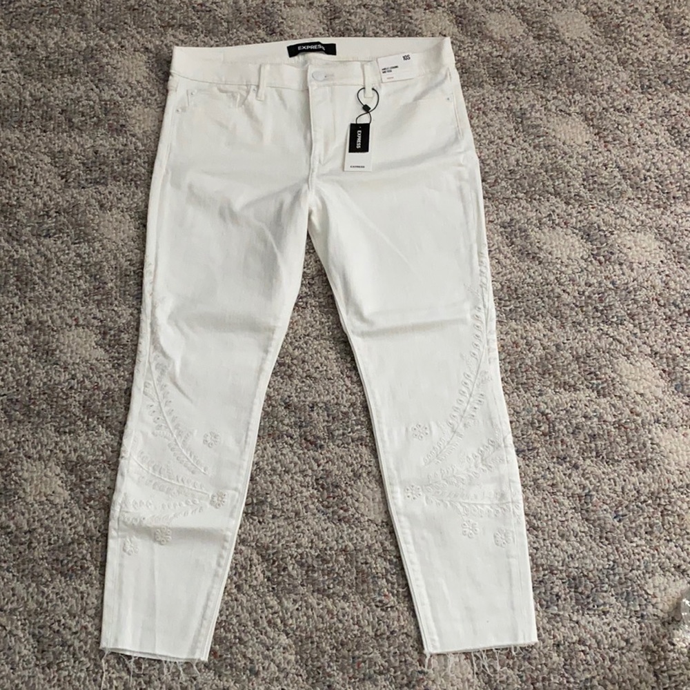 White stretchy jeans by Express.  Brand new with tags.